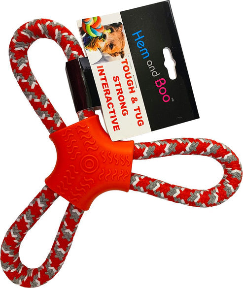Tug Dog Toy with 3 Loop Rope Flyer