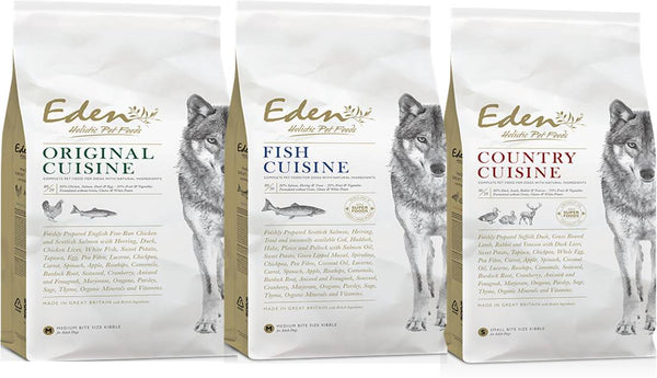 Eden Dry Dog Food Range Dog Sample Pack 3 x 100g Bags
