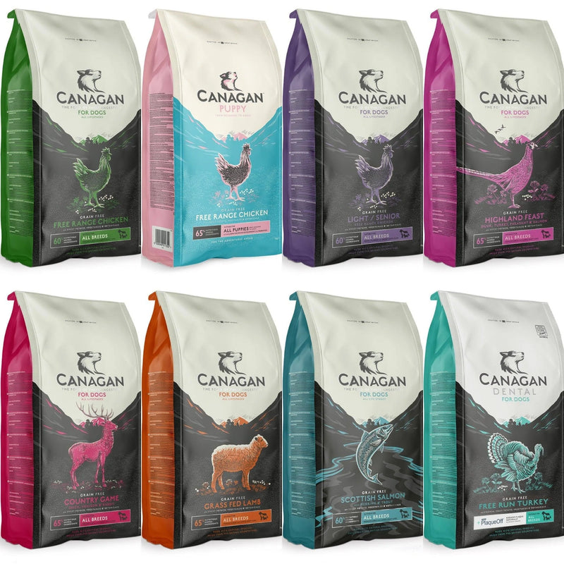 canagan dry dog food range of bags 