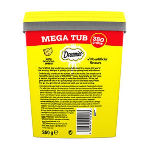 Dreamies Cat Treat Biscuits with Cheese Bulk Mega Tub 350g -Dreamies4008429105258
