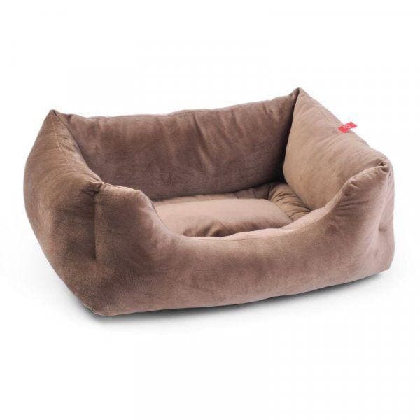 Latte Velour Square Dog Bed -Zoon5050642044448