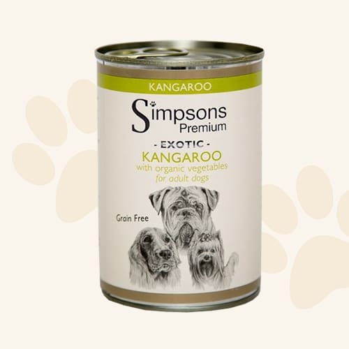 Simpsons Premium Kangaroo Casserole with Organic Vegetables Wet Dog Food -Simpsons5060318130627