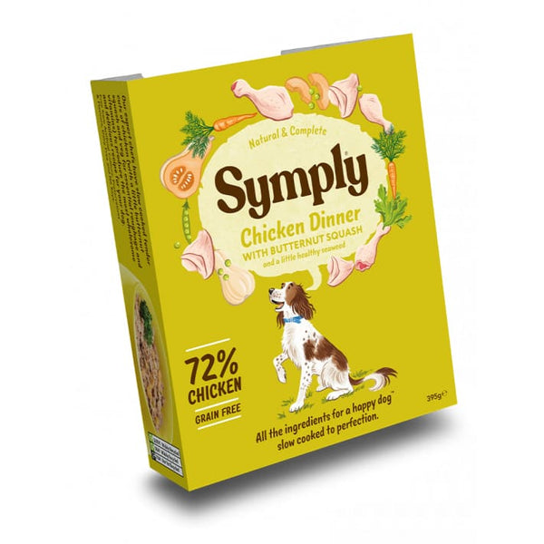 Symply Grain Free Chicken Dinner 395g Wet Food Dog Food Trays -Symply5029040004910