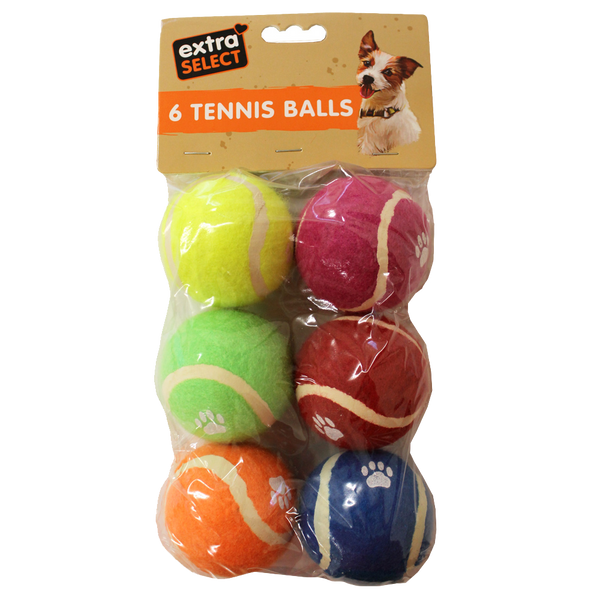 Extra Select 6-Pack of Tennis Balls - Dog Toy