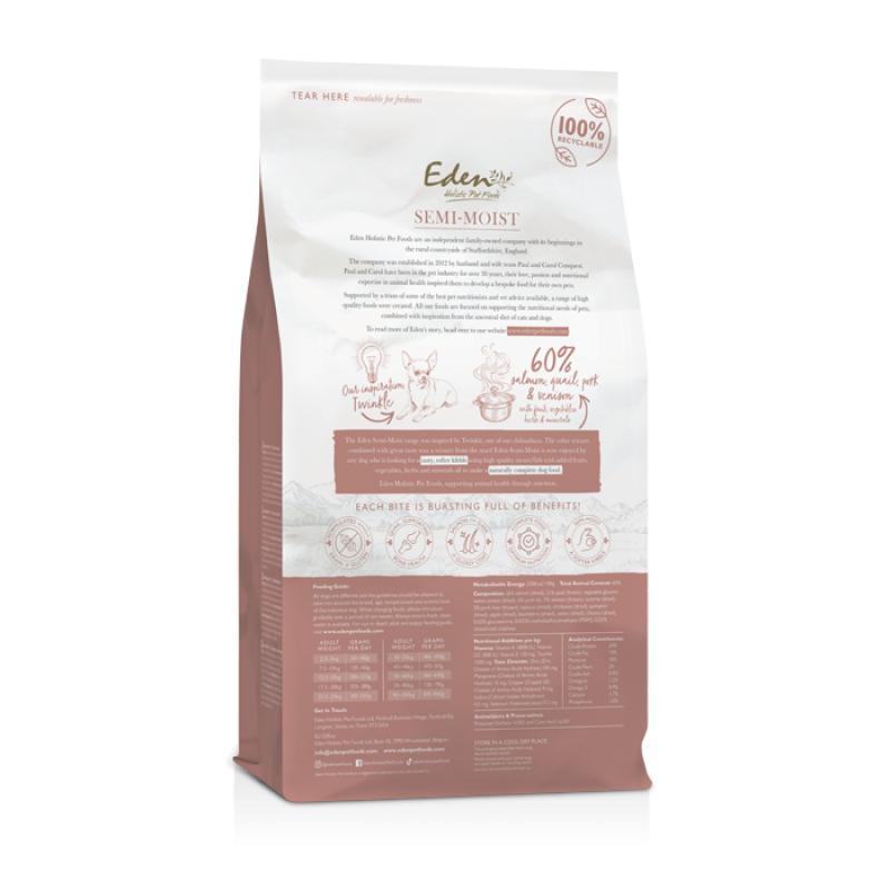 Eden Semi-Moist Salmon and Quail Dog Food