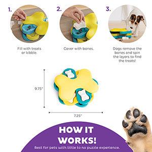 Nina Ottosson Tornado Interactive Treat Puzzle Dog Toy instructions.