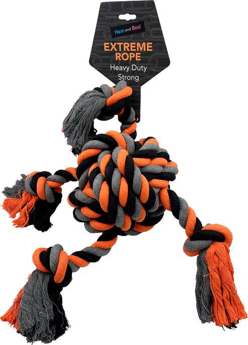 Heavy Duty Rope Dog Toy - 4 Ended Ball