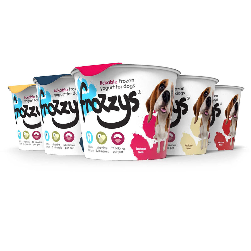 Forzzys Frozen Yogurt Dog Treat in assorted flavors, healthy and lactose-free.