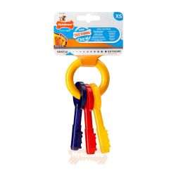 Nylabone Puppy Teeth Keys XSmall with bacon flavor, suitable for puppies up to 7Kg.