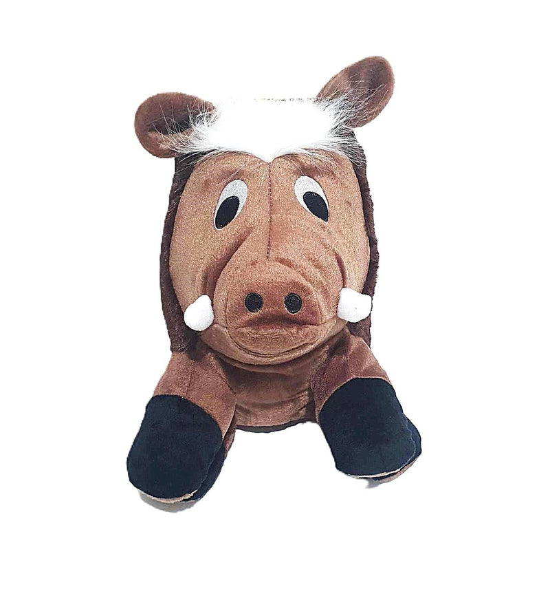 Lazy Bones Wild Boar Dog Toy with crinkle back and squeaky body, ideal for larger dogs.