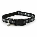 Ancol Fashion Collar adjustable black dog collar with skull and crossbones design, nylon, snap-buckle fastening, 20-30cm.