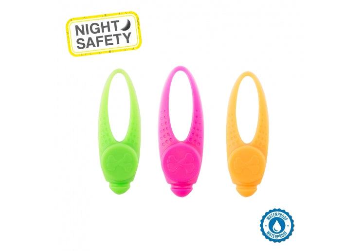 High Visibility Blinkers in green pink and orange for night safety waterproof illumination