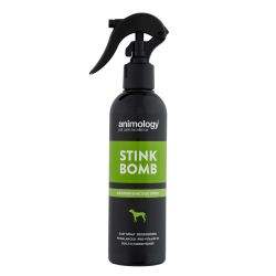 Animology Stink Bomb deodorising dog spray bottle with conditioner.