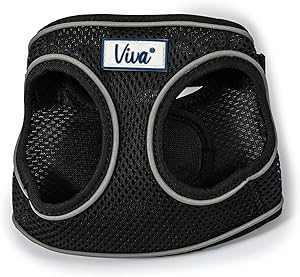 Ancol Viva Step In Dog Harness with reflective strip and breathable mesh, black color.