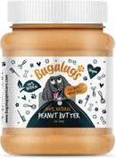 Bugalugs Peanut Butter for Dogs 100% natural roasted peanut dog treat jar with cartoon dog label