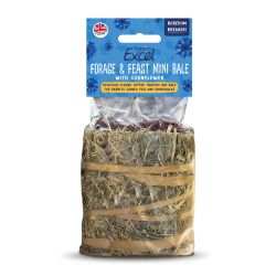Burgess Excel Forage & Feast mini bale with natural forage toppings for small pets
