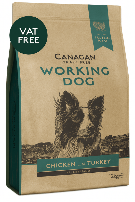 Canagan Grain-Free Working Dog Food 12kg bag with chicken and turkey for active dogs