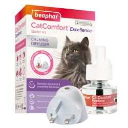 Beaphar CatComfort Excellence Calming Diffuser and Refill Starter Kit for reducing cat anxiety.