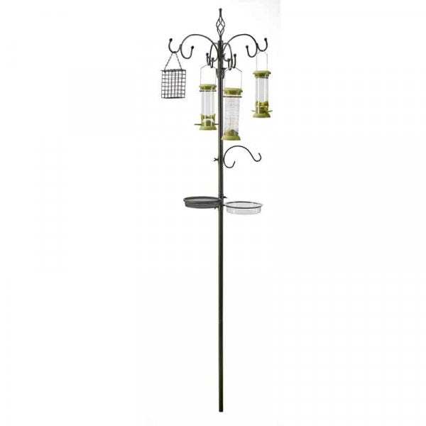 Chapelwood Complete Bird Feed Dining Station in black with feeders and accessories.