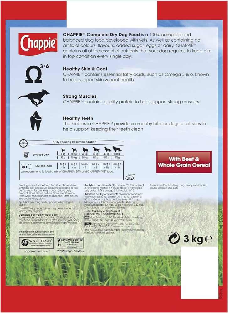 Chappie Beef & Whole Grain Cereal Dry Dog Food - Chappie5000166076760