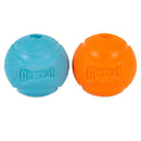 Chuckit Fetch Ball medium twin pack in blue and orange, high-bounce rubber dog toys compatible with Chuckit launchers