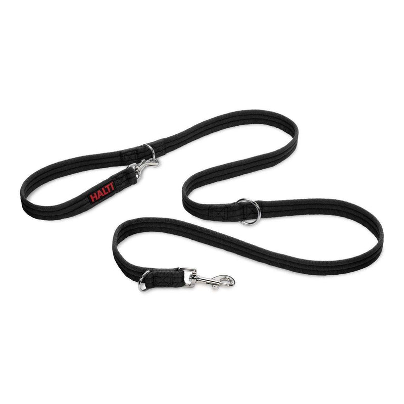 Company of Animals Halti multifunctional black padded dog training lead with metal clip and adjustable loops