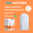 Dogs Dental Wipes pack of 50 finger-shaped wipes for plaque control and fresh breath