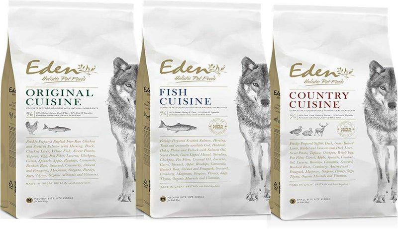 Eden Dry Dog Food Range Dog Sample Pack 3 x 100g Bags - Eden Pet Foods