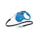 Blue Flexi classic cord retractable dog leash with 5m lead for small dogs up to 12kg