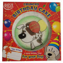 Hatchwell's Handmade Cereal Dog Birthday Cake with edible icing and dog decorations in presentation box