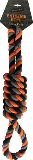Heavy Duty Rope Dog Toy - 26" Double Loop Toy - Hem & Boo5055284243778