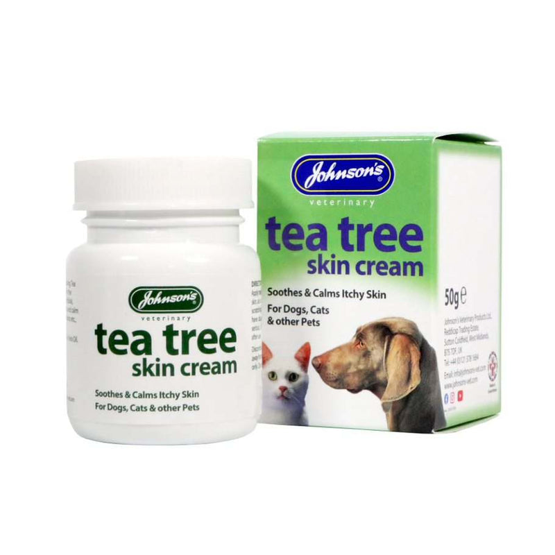 Johnsons Tea Tree Skin Cream for Pets 50g Tub - Johnsons5000476010218