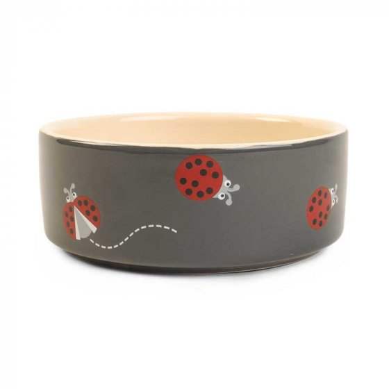 Ladybird Ceramic Dog Bowl - Zoon5050642040099