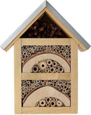 Natures Feast Garden Insect House made of FSC wood with a metal roof for solitary bees and beneficial insects shelter