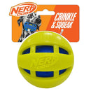 Nerf Dog Checker Squeak & Crunch Ball – 3.8” Blue/Green - Nerf Dog20810009471909