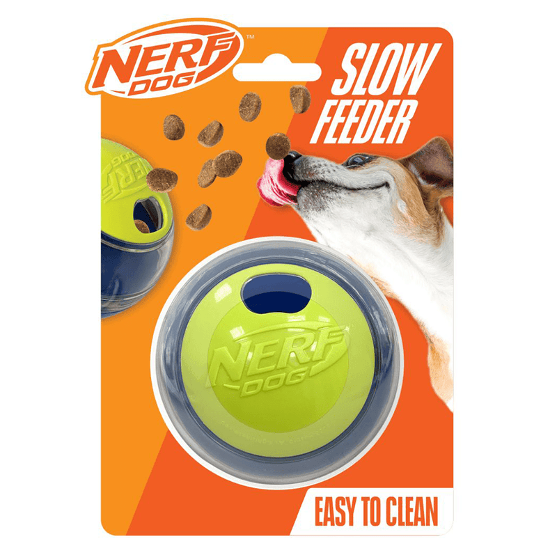 Nerf Dog Puzzle Feeder Ball slow feeder interactive toy for mental stimulation and healthy foraging