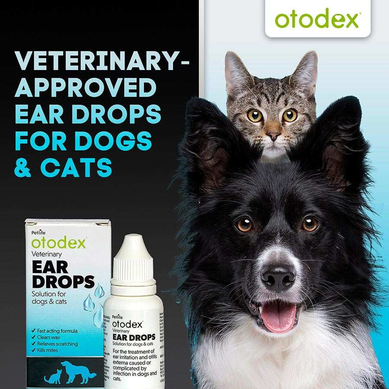 Otodex Veterinary Ear Drops fast-acting solution for dog and cat ear irritations with mite and bacteria relief