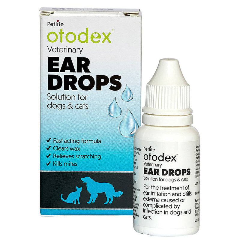 Otodex Veterinary Ear Drops for dogs and cats, fast-acting relief for ear irritations, clears wax, kills mites, soothes scratching