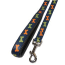 Rosewood Wag n Walk dog collar with multi bone print and quick release buckle on nylon strap