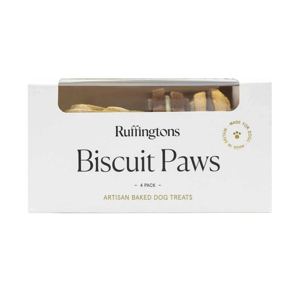 Ruffingtons Biscuit Paws 4 Pack Artisan Baked Dog Treats - Ruffingtons5014439222303