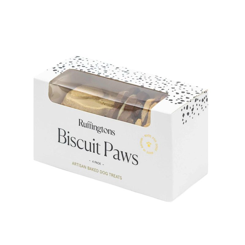 Ruffingtons Biscuit Paws 4 Pack Artisan Baked Dog Treats - Ruffingtons5014439222303
