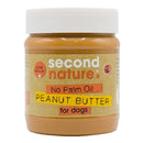 Second Nature Peanut Butter for Dogs jar, 100% natural, no palm oil, dog-safe peanut butter treat