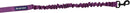 Purple shock-absorbing reflective dog jogging lead with adjustable 2.3 meter length and metal spring clasp