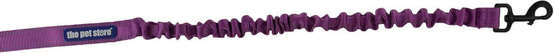 Purple shock-absorbing reflective dog jogging lead with adjustable 2.3 meter length and metal spring clasp