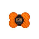 Slodog Slow Feeder Plate in orange, designed to slow dog feeding with shallow pockets for stress-free mealtime.