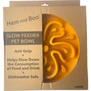 Hem & Boo Slow Feeder Orange Pet Bowl for dogs, reduces bloating, dishwasher safe.