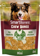 SmartBones Mini Knot Chicken Chew Bones for Small Dogs, Rawhide-Free, 8 Pack