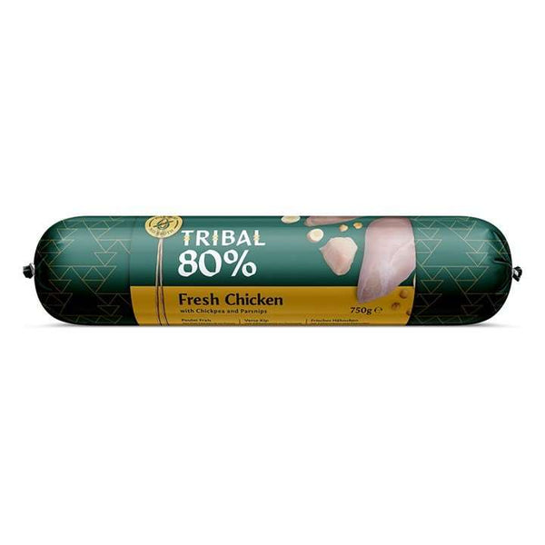 Tribal 80% Fresh Chicken Gourmet Sausage Dog Food with chickpeas and parsnips, 750g roll