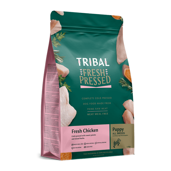 Tribal Puppy Chicken Fresh Pressed cold pressed dog food with raw chicken and sweet potato for puppies
