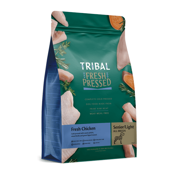 Tribal Senior Dog Food Fresh Pressed with chicken and sweet potato for sensitive digestion